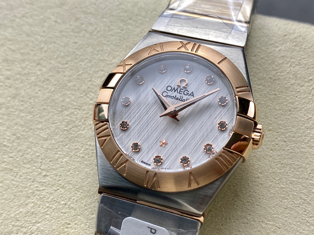 CONSTELLATION PETITE WATCH SILVER AND ROSE GOLD CASE