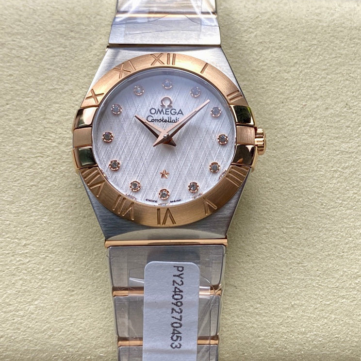 CONSTELLATION PETITE WATCH SILVER AND ROSE GOLD CASE