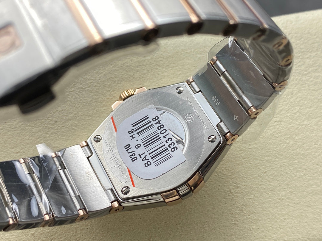 CONSTELLATION PETITE WATCH SILVER AND ROSE GOLD CASE WITH CRYSTALS