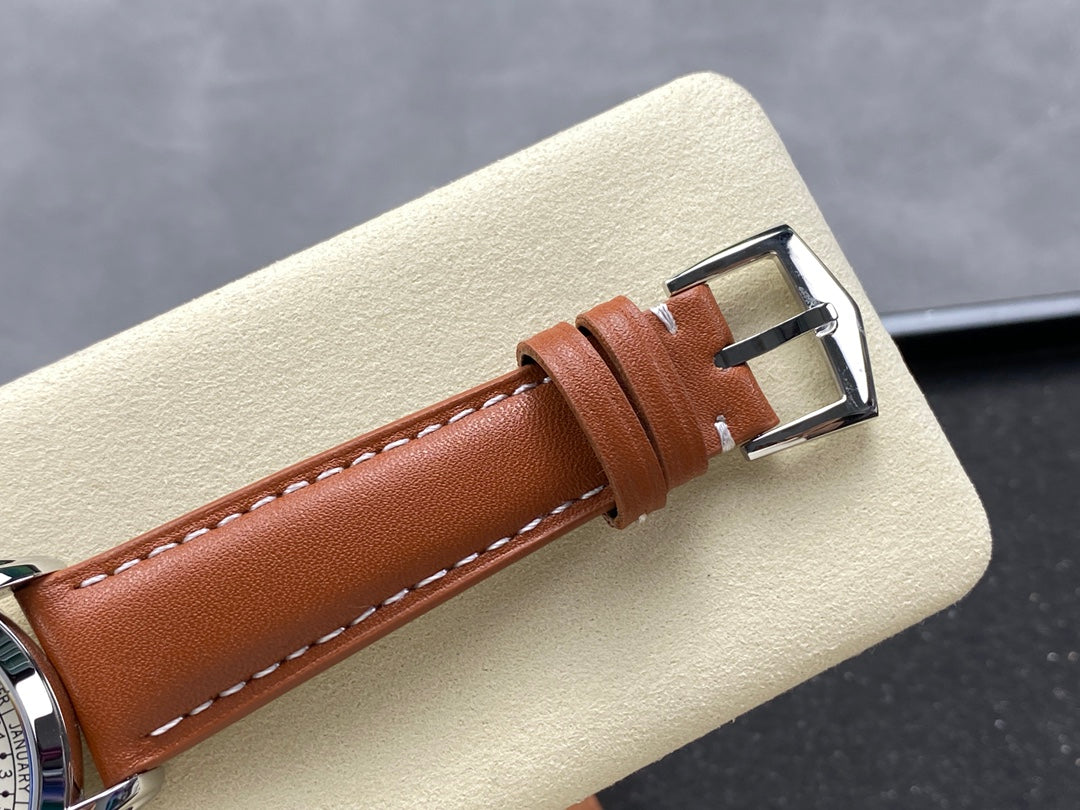 CALATRAVA STEEL CASE BROWN CALFSKIN STRAP