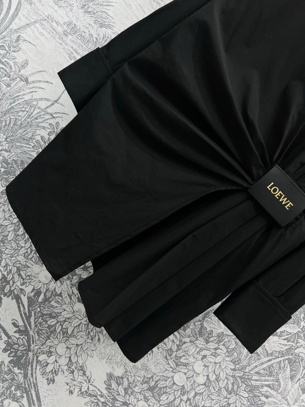 Loewe 25 Wrinkled Lace-up Shirt Black Cotton