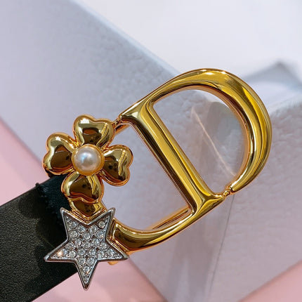 DIOR 26S BELT 20 MM IN BLACK CALFSKIN 635758