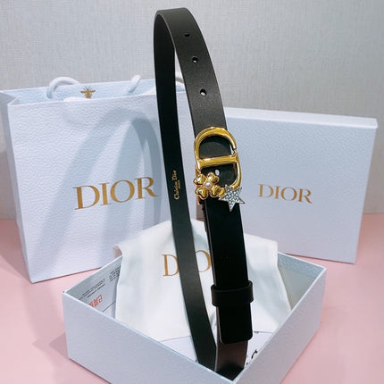DIOR 26S BELT 20 MM IN BLACK CALFSKIN 635758