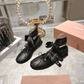 MIUMIU 26S SLINGBACK BALLET FLATS IN BLACK CALFSKIN SILVER HARDWARE