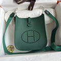 HM 25S EVELYNE 17 CM IN DARK GREEN COWHIDE WITH SILVER HARDWARE