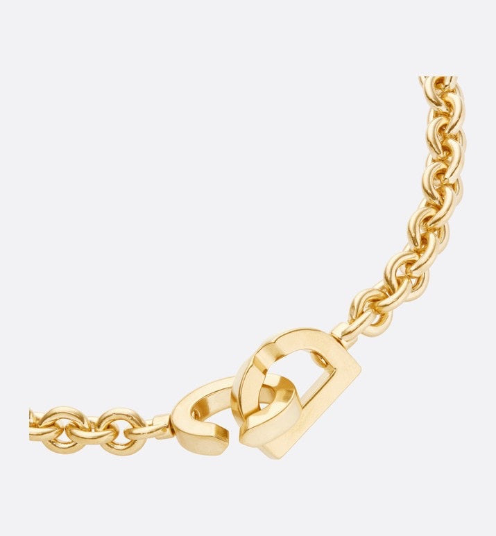 CD 26S CD LOGO CHUNKY CHAIN NECKLACE IN GOLD TONE METAL 631003