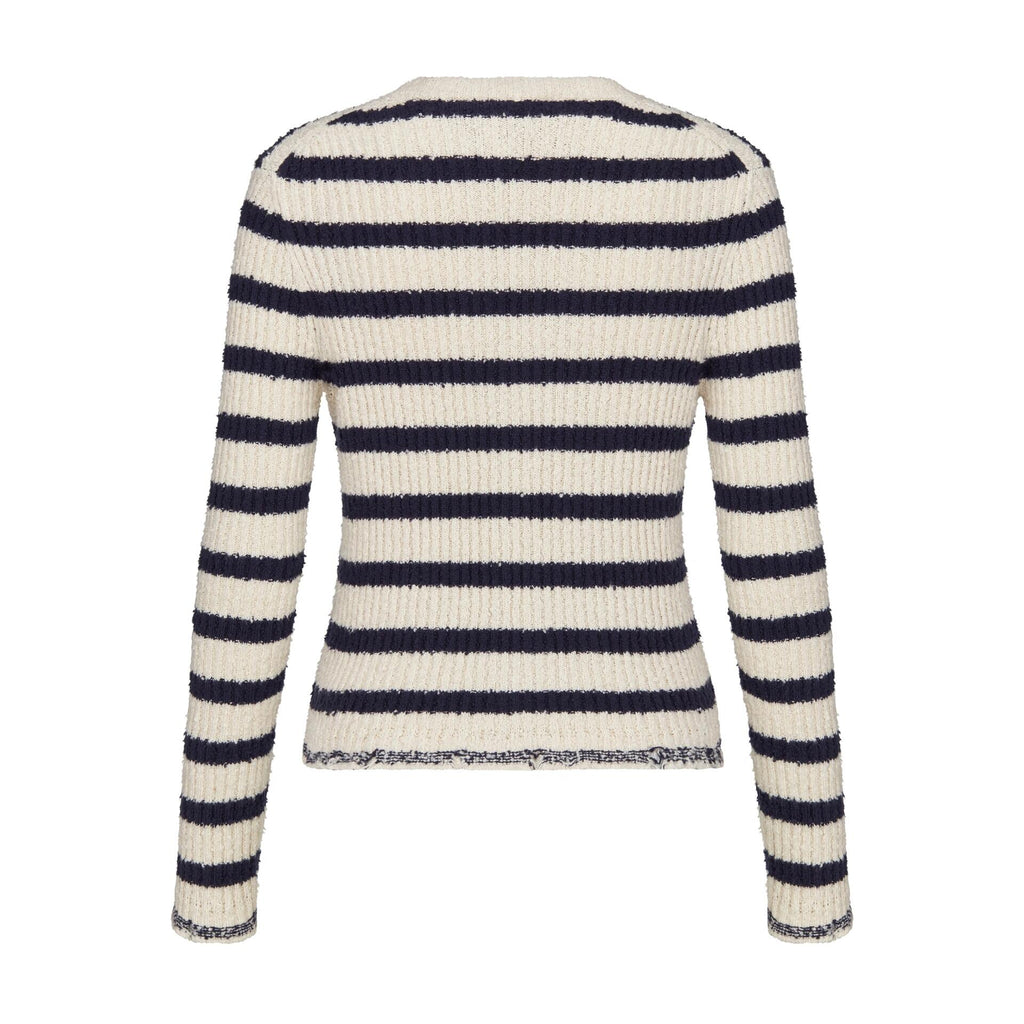 Striped knitted Beige Black Cardigan