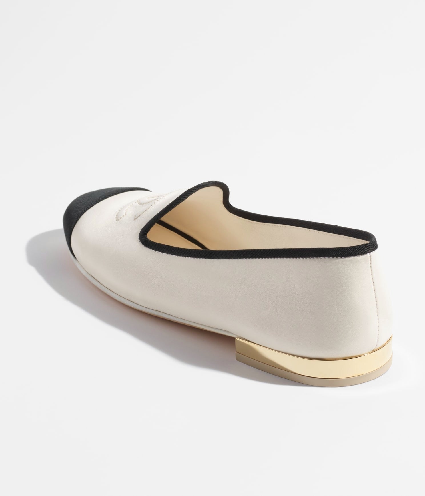MOCCASINS WHITE BLACK LAMBSKIN