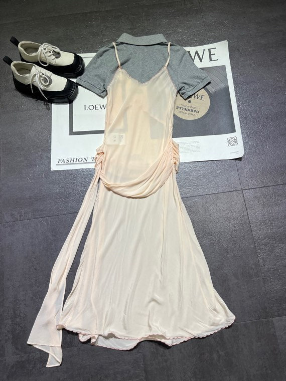 MIUMIU 26S TWO PIECE PINAFORE DRESS SET 870