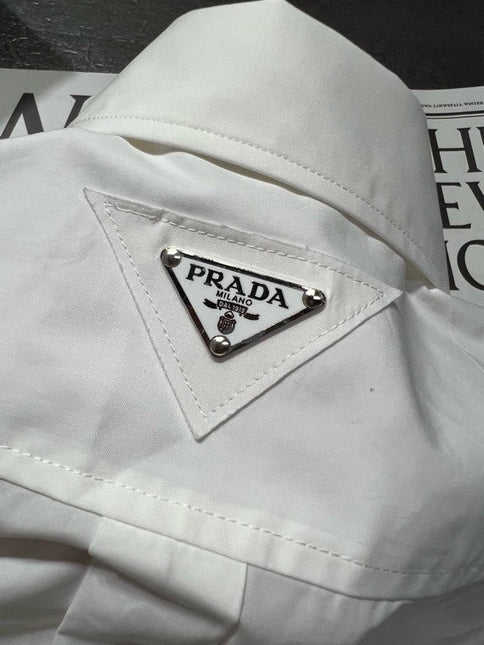 PRADA 26S CROPPED LONG-SLEEVE SHIRT 1155
