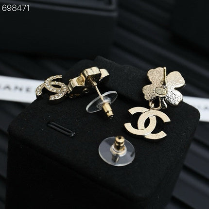 PENDANT EARRINGS CC 25P IN GOLD AND CRYSTAL