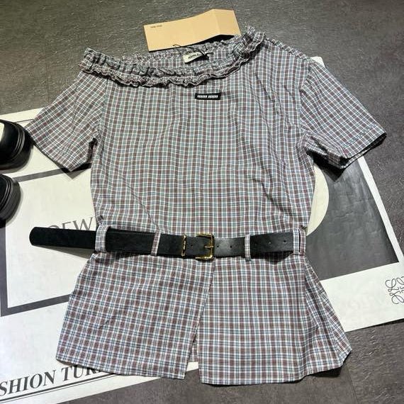 MIUMIU 26S THE SHOULDER TIE WAIST TOP 934