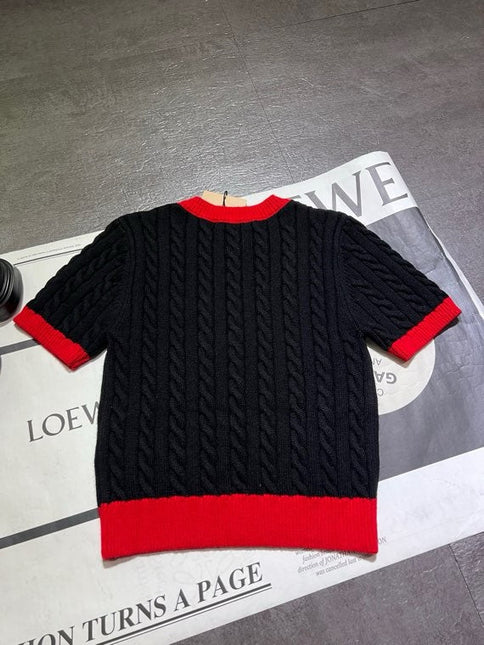 MIUMIU SHORT-SLEEVE KNIT SWEATER 530