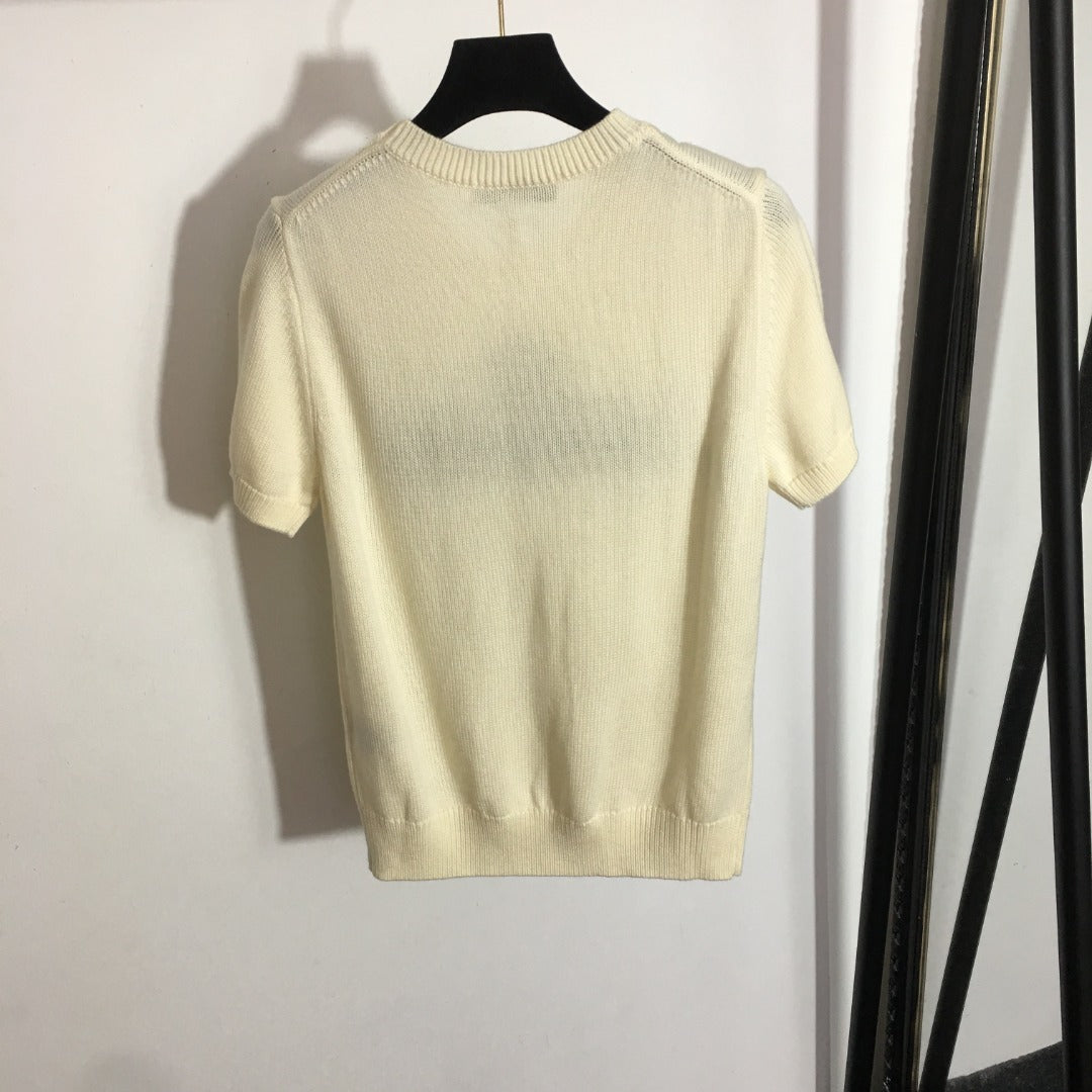 DIOR 26S SHORT-SLEEVE WOOL-BLEND SWEATER 1083