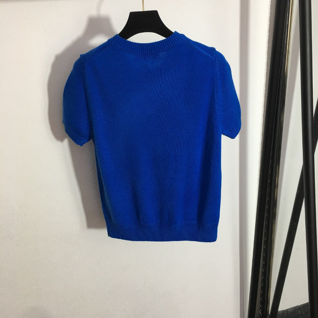 DIOR 26S SHORT-SLEEVE WOOL-BLEND SWEATER 1084