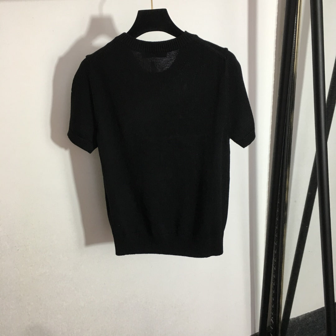DIOR 26S SHORT-SLEEVE WOOL-BLEND SWEATER 1085