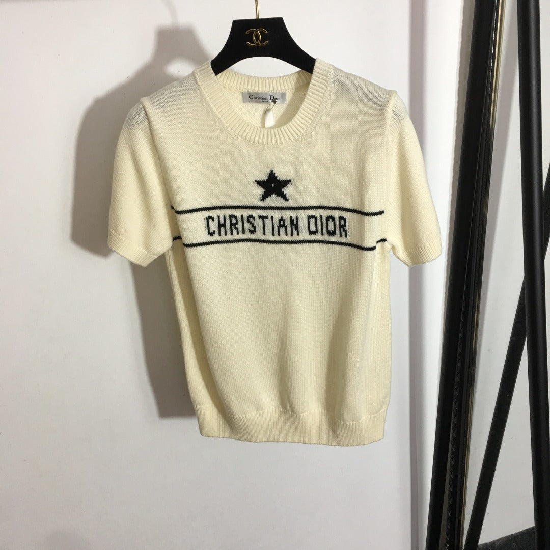 DIOR 26S SHORT-SLEEVE WOOL-BLEND SWEATER 1083
