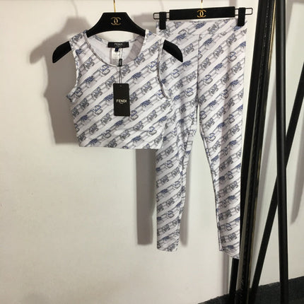 FENDI 26S SLEEVELESS TOP AND LEGGINGS SET 296