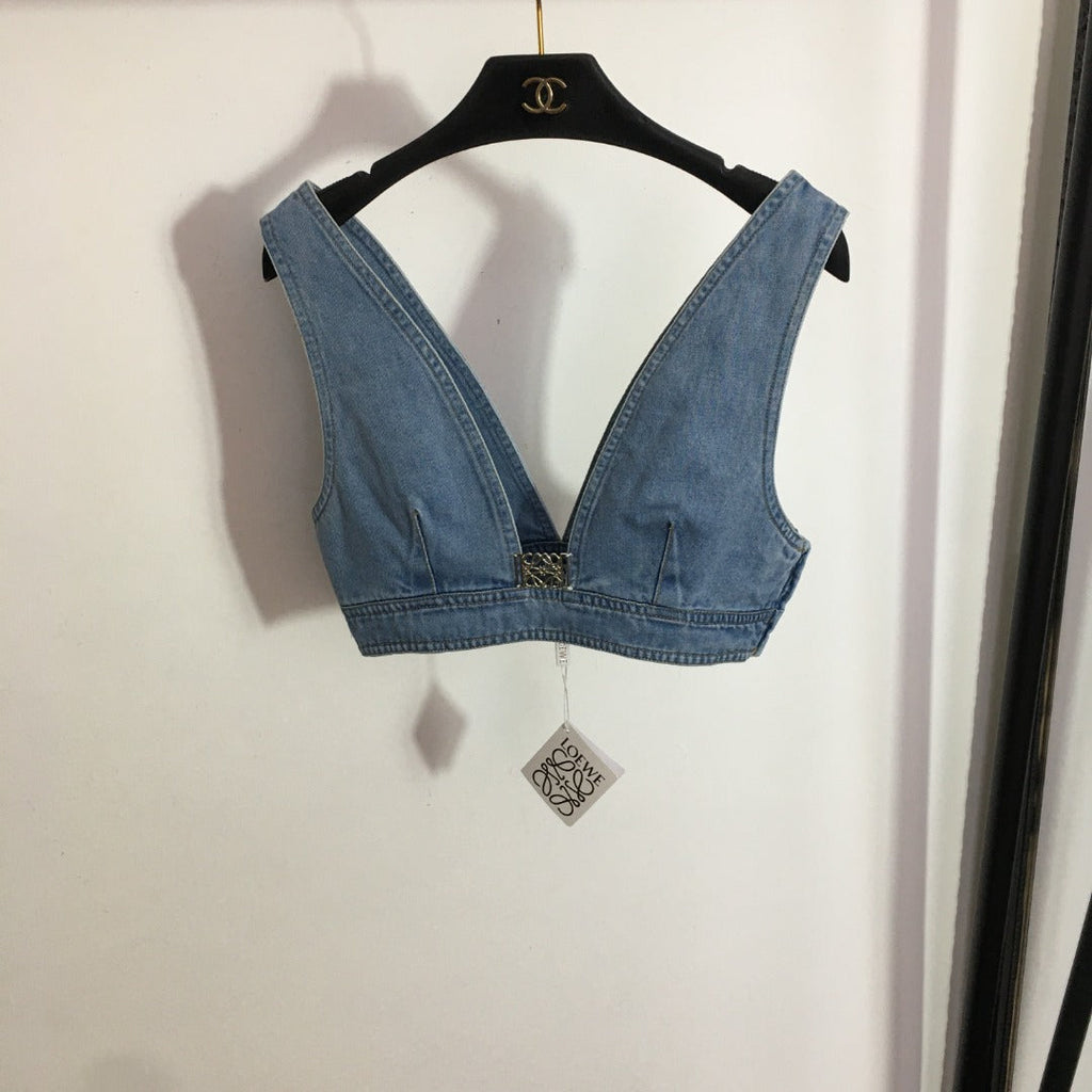 LOEWE 26S DENIM BRALETTE TOP 393