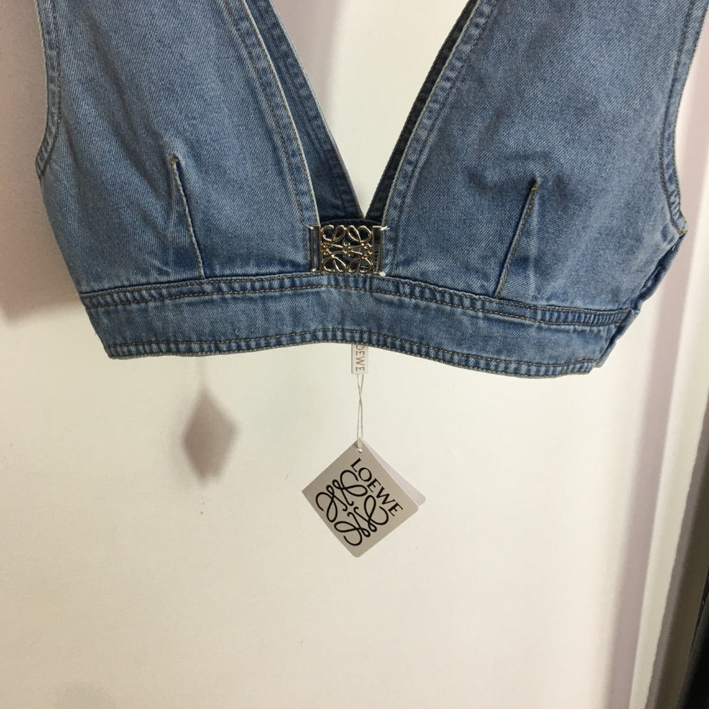 LOEWE 26S DENIM BRALETTE TOP 393