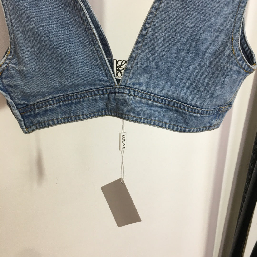 LOEWE 26S DENIM BRALETTE TOP 393