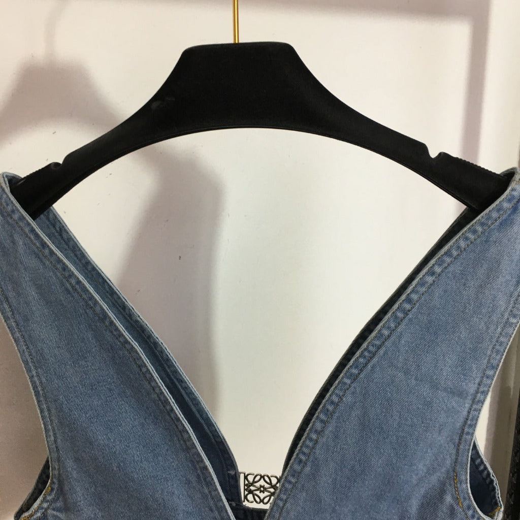 LOEWE 26S DENIM BRALETTE TOP 393