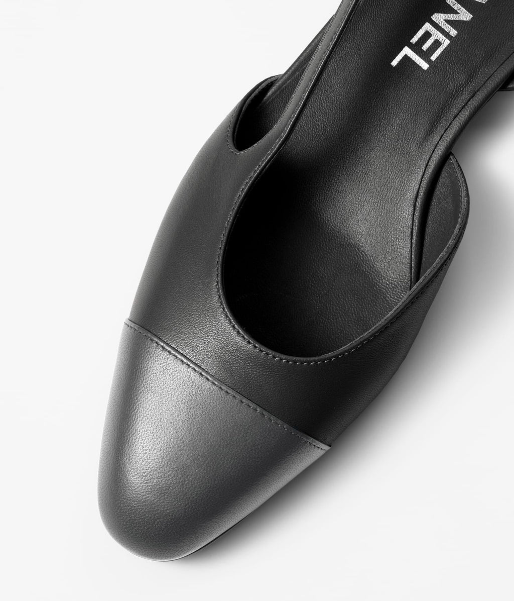 SLINGBACKS BLACK DARK GRAY LAMBS