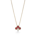 FLEUR DE LIS PINK GOLD DIAMOND NECKLACE
