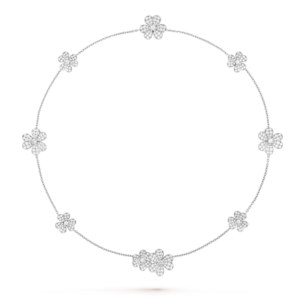 FRIVOLE SILVER 9 FLOWERS NECKLACE