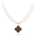 CLOVER GOLD DARK MOP BIG CLOVER NECKLACE