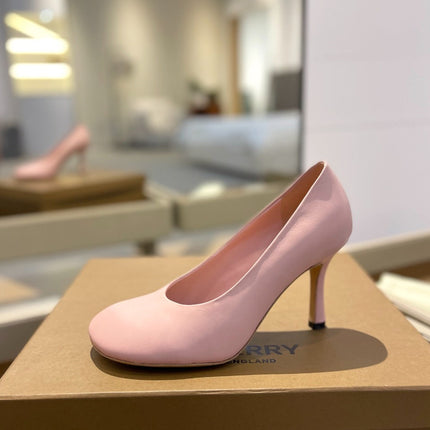 BURBERRY 26S HIGH HEELS 85 MM IN LIGHT PINK CALFSKIN