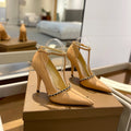 BURBERRY 26S HIGH HEELS 105 MM IN NUDE BEIGE CALFSKIN
