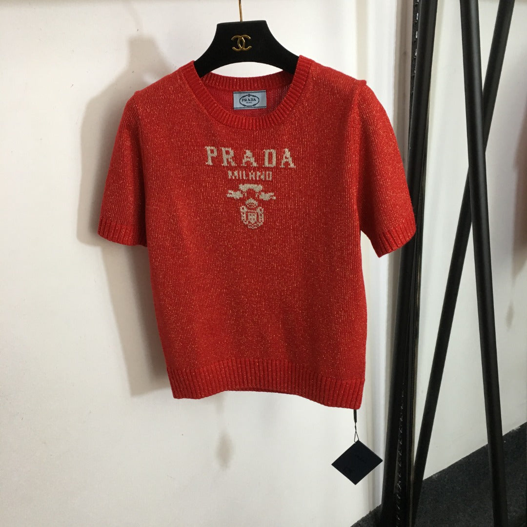 PRADA 25S SHORT-SLEEVE SWEATER 277
