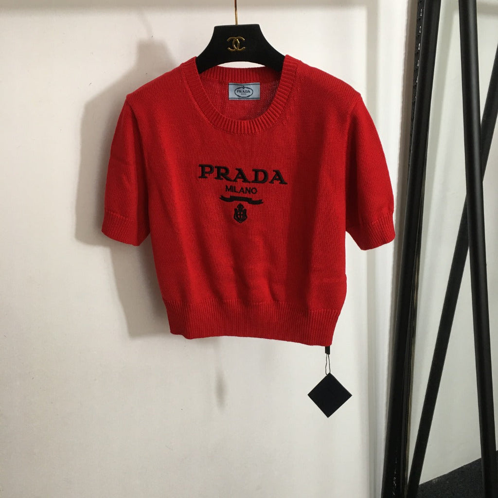 PRADA 25S SHORT-SLEEVE SWEATER 282