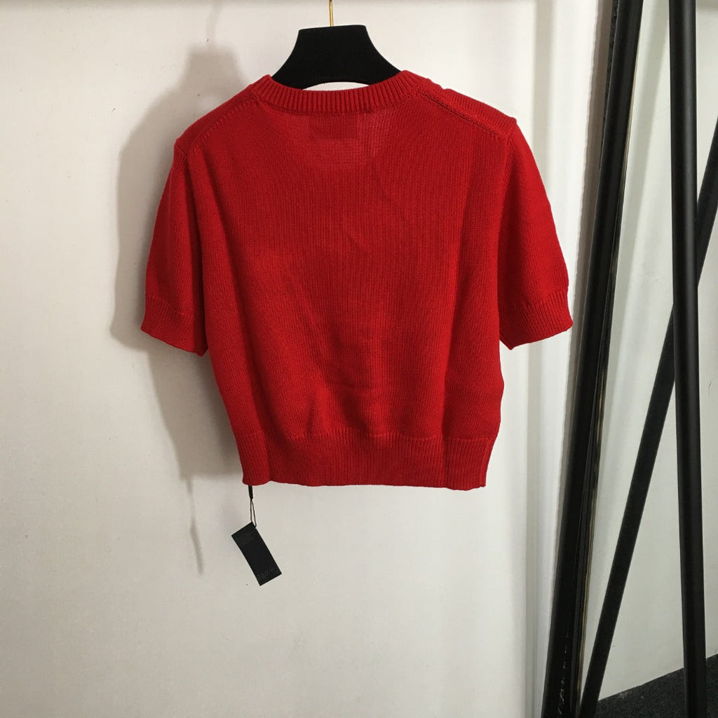 PRADA 25S SHORT-SLEEVE SWEATER 282